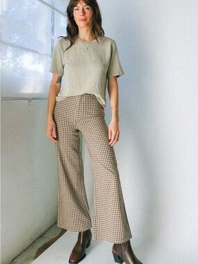 ROLLA'S Brown Khaki Gingham Sailor Pants